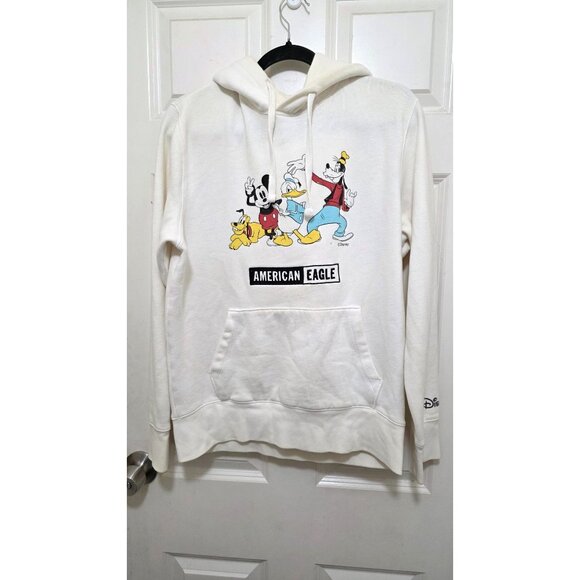 Disney X American Eagle Sweaters - Disney X American Eagle White Hoodie Featuring Mickey & Friends Super Soft Size